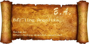 Báling Angelika névjegykártya